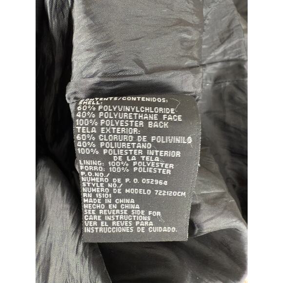 Weather Tamer Plus Size 1X Faux Leather Full Zip Jacket Black Long Sleeve Outdoo - Picture 8 of 10